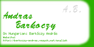 andras barkoczy business card