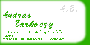 andras barkoczy business card